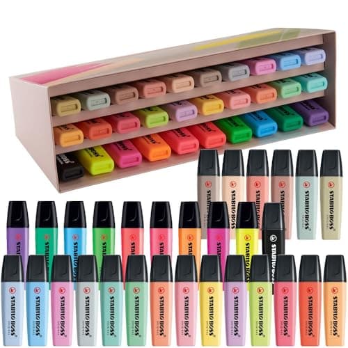 Image of STABILO BOSS ORIGINAL - Highlighter - Deskset of 30 - with 9 Neon Colours, 14 Pastel Colours, 6 NatureCOLORS and 1 Black Marker