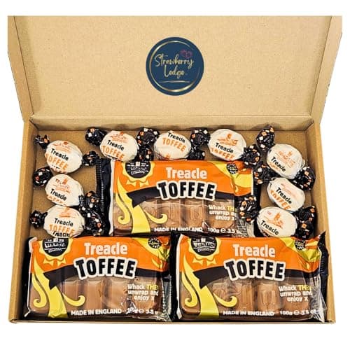 Image of Treacle Toffee Letterbox Gift Box | 3 x 100g Bars + 9 Chews | Traditional British Sweets | Gift for Birthdays, Father’s Day, Christmas