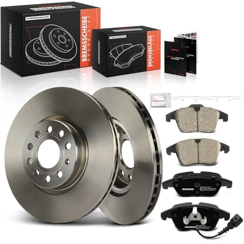 Image of Frankberg Brake Kit incl. 2x Brake Disc + 4x Brake Pad Front Compatible with T.i.g.u.a.n 5N Q3 8UB 8UG S.h.a.r.a.n 7N1 7N2 A.l.h.a.m.b.r.a Replace# 1K0615301D