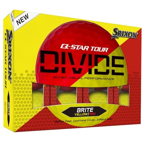 Image of Srixon Q-STAR DIVIDE 12 Tour quality golf balls - Perfect for short game - FastLayer core - High ball compression, Yellow/Red