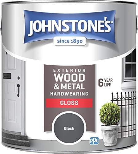 Image of Johnstone's 309151 Exterior Gloss Paint, Black, 2.5 Litre