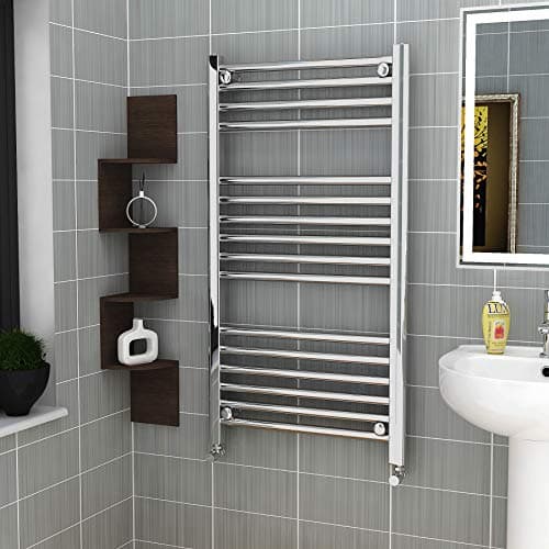 Image of 1000 x 500 mm Straight Heated Towel Rail Chrome Bathroom Ladder Radiator