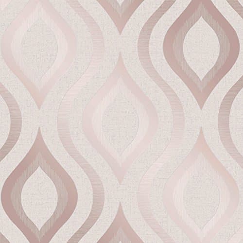 Image of Fine Décor FD42206 Quartz Geo Wallpaper, Rose Gold