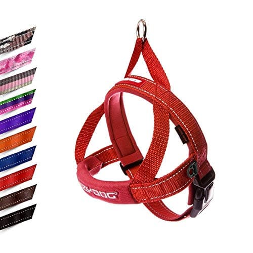 Image of EzyDog Quick Fit Dog Harness | Dog Harness Small, Medium, Large, Reflective Stitching, Water Resistant Materials, No Pull (Red)