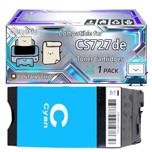 Image of CS727de Toner Cartridges Compatible for Lexmark CS727de CS728de CX727de Printers, With Chip, 13000 Pages, Vibrant Colours (1 Pack Cyan)