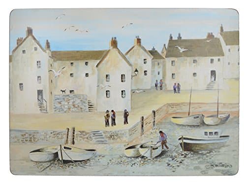 Image of Creative Tops cornish Harbour Traditional Cork Backed Placemats, Multi-colour, Set of 4