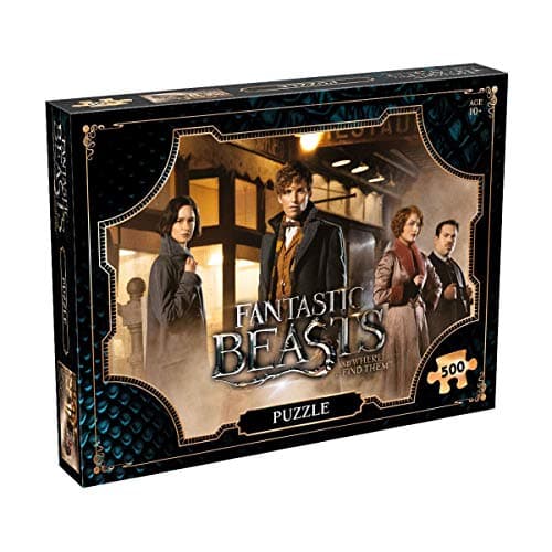 Image of Winning Moves Fantastic Beasts Where to find them 500 Piece Jigsaw Puzzle game, Piece together Newt Scamander, Porpentina Goldstein, Queenie Goldstein and Jacob Kowalski, gift for ages 10 plus