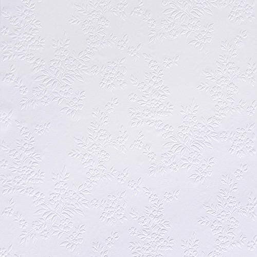Image of Brewster RD341 Anaglypta Paintable Floral Trail Wallpaper, 21-Inch by 396-Inch, White