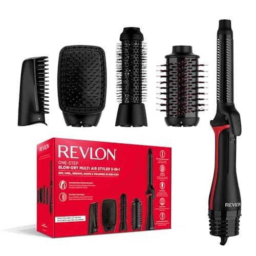 Image of REVLON One-StepTM Blow-Dry Multi Air Styler 5-in-1 (Detachable Heads, Curler, Dryer, Volumiser, Styler and Shape Enhancer). RVDR5370