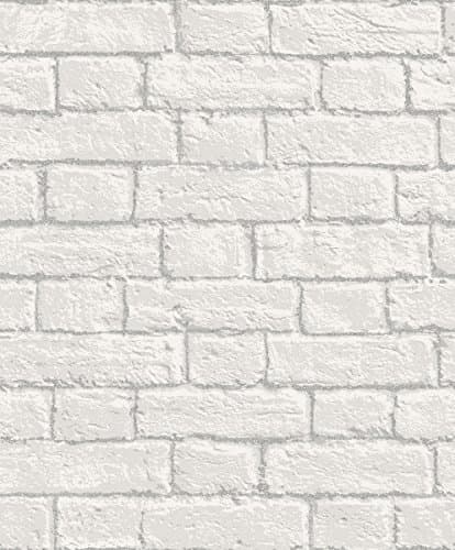 Image of Coloroll Glitter Brick White Wallpaper M1038 - Faux Wall Glitter Morta