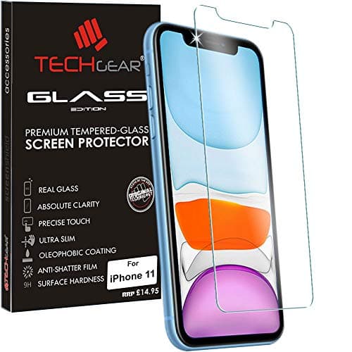 Image of TECHGEAR GLASS Edition for iPhone 11, Tempered Glass Screen Protector Cover [2.5D Round Edge] [9H Hardness] [Crystal Clarity] [Scratch-Resistant] [No-Bubble]