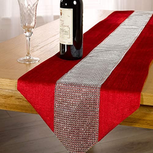 Image of Emma Barclay Eclat - Diamante Table Runner in Wine - 13x90 (33x228cm)