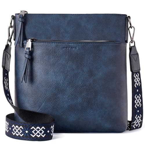 Image of Roulens Trendy Crossbody Bag for Women,Lightweight Medium Crossbody Purse Soft Leather Women's Shoulder Handbags with Adjustable Wide Strap