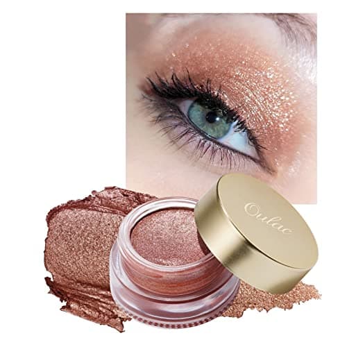 Image of OULAC Cream Eyeshadow, Glitter Peach Eyeshadow, Holds Makeup For 12 Hours +, Waterproof and Sweatproof, Crease Resistant, Vegan | 06g, Cheers! (08)