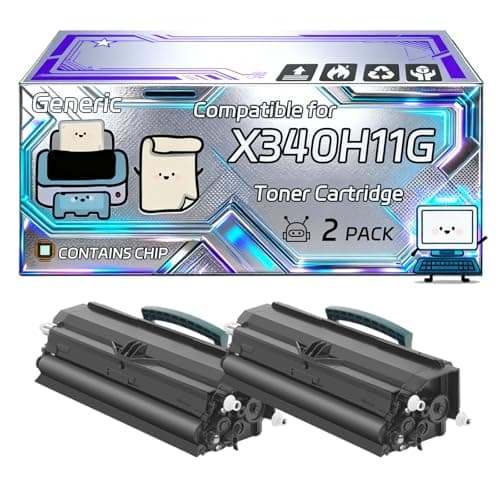 Image of X340H11G Toner Cartridge Compatible for Lexmark X340MFP X340N X342N X342NMFP Printers, With Chip, 6000 Pages, Vibrant Colours (2-Pack Black)