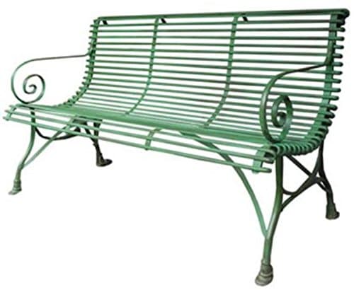 Image of Casa Padrino 3 Seater Garden Bench Green - Vintage Wrought Iron Bench, Color:grey