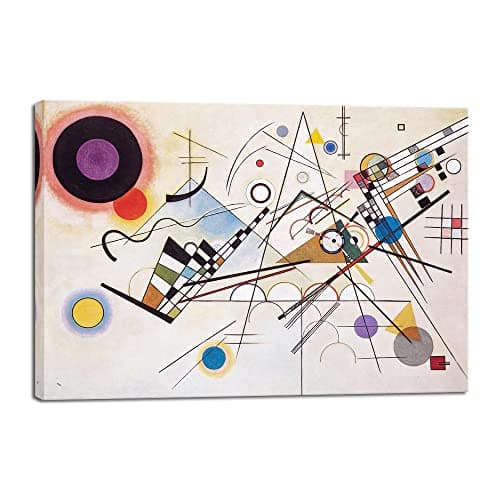 Image of Wieco Art Canvas Wall Art Wassily Kandinsky Composition VIII Picture Print of Famous Paintings Canvas Prints for Living Room Home Office Wall Decorations