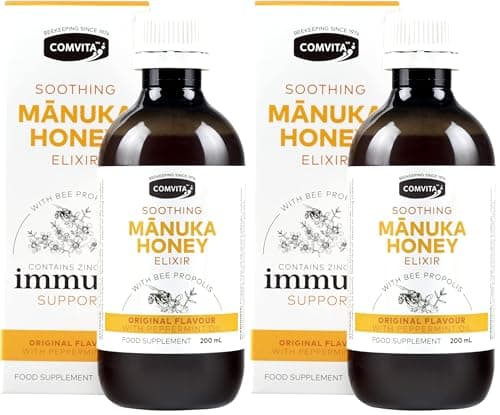 Image of Comvita Immune Support Manuka Honey Elixir with Propolis and Zinc (UMF 10+, MGO 263+) - 200ml (Pack of 2)
