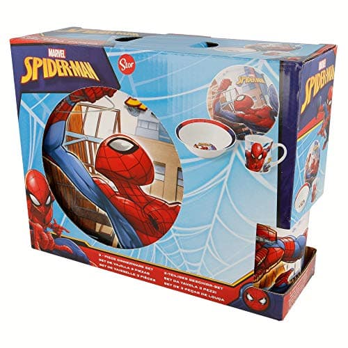 Image of Set of 3 Pieces in Ceramic Bowl, Dish, Dessert Cup) Spiderman Streets