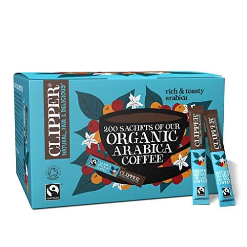 Image of Clipper Organic Medium Roast Arabica Coffee, 200 Sachets, Individually Wrapped Instant Coffee, Gourmet Coffee, Sustainable Fairtrade by Clipper Teas, Ethically Sourced Eco Conscious – Blue