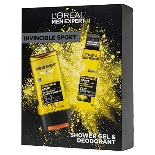 Image of L'Oreal Paris Men Gift for Him Expert Invincible Sport Duo Gift Set for Him: Shower Gel & Deodorant