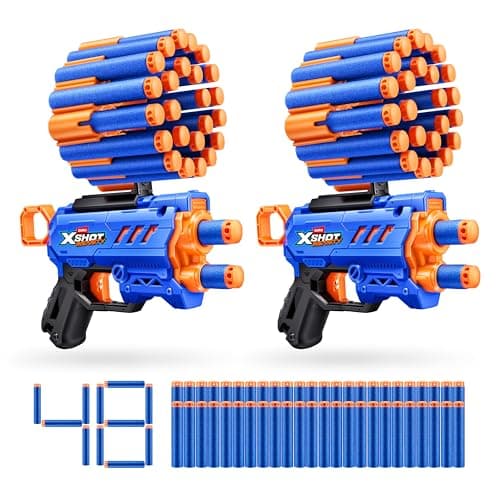 Image of XSHOT Insanity Micro Blaster Dual Pack by ZURU with 48 Air Pocket Technology Foam Darts and Dart Storage, Outdoor Toy for Boys and Girls, Teens and Adults Aged 8+