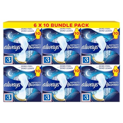 Image of Always Infinity Flex Protect Night Size 3 Sanitary Towels With Wings 10pk