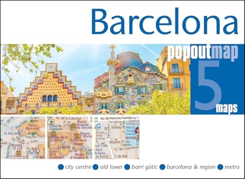 Image of Barcelona PopOut Map: Pocket size, pop up map of Barcelona city centre
