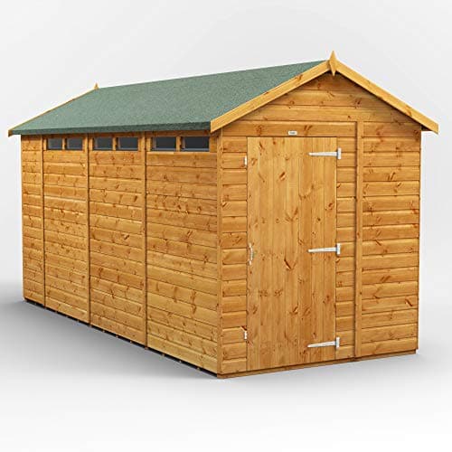 Image of POWER High Grade Premium Apex Garden Wooden Shed with Security Features, PVC Window Sills, Door & Window Flexibility, made from Extra Thick Timber & Toughened Glass