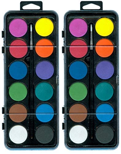 Image of Major Brushes 12-Disc Watercolour Set with Brush - Pack of 2