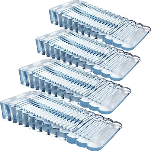 Image of Oksdown 4 Pack Clear Rubber Door Stops Premium Door Wedge Anti Slip Door Stop Silicone Door Stopper Heavy Duty Door Stoppers Transparent Doorstop Wedges for Floor Patio