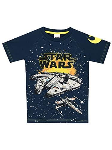Image of Star Wars Boys Millenium Falcon T-Shirt Age 3 to 4 Years Navy
