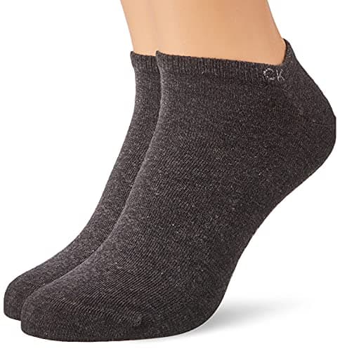 Image of Calvin Klein mens Casual Men's Liner Socks 2 pack Sneaker, dark grey melange, 39/42