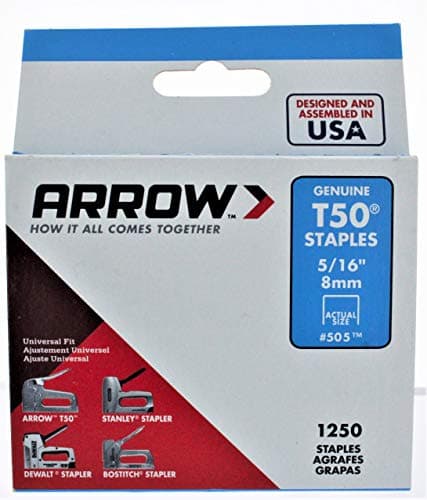Image of Arrow T50 Staples 8mm (1250) Heavy Duty Stapling Tools Hardware Workshop Diy