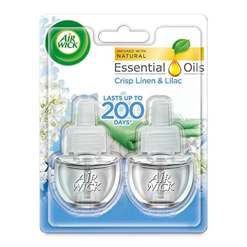 Image of Reckitt Benckiser Air Wick Plug in Refill Air Freshener, Crisp Linen and Lilac 2X 17ml, 34 milliliters