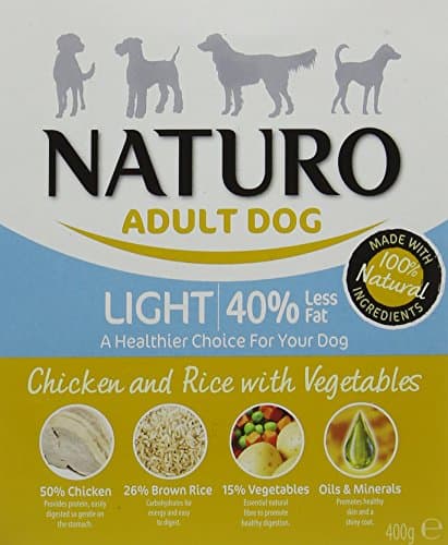 Image of Naturo Wet Dog Food Adult Light Chicken and Rice 400 g, Pack of 10