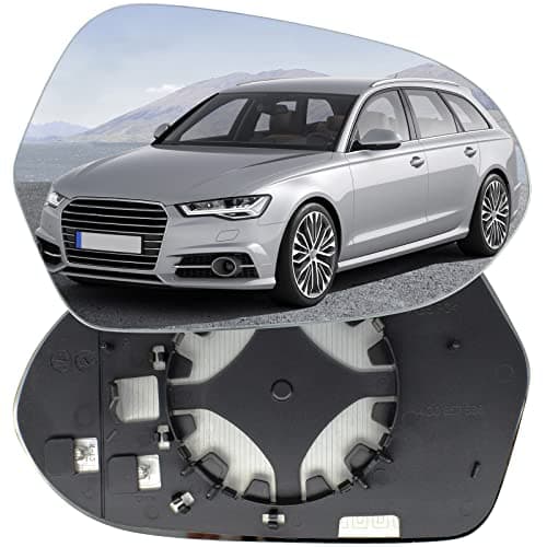 Image of AUTOXBERT Wing Mirror Glass Right Side Heated Convex Fits Audi A6 2011 2012 2013 2014 2015 2016 2017 2018 with Backing Plate