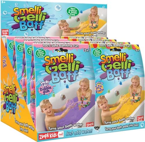 Image of ZIMPLI - Smelli Gelli Baff Bubblegum, 1 Bath or 6 Play Uses, Magically turns water into thick, scented goo, Kids Bath Toy, Certified Biodegradable, UK Made