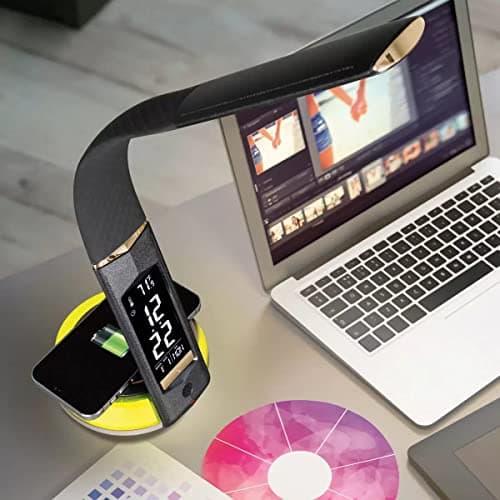 Image of OttLite Colour Changing Led Desk Lamp Wireless Charge - Black
