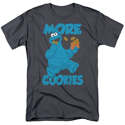 Image of Sesame Street More Cookies Unisex T Shirt, Charcoal, XX-Large