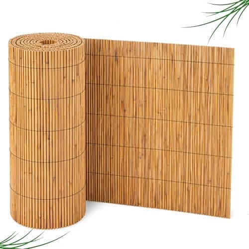 Image of Reed Screening 9-10mm Thick Natural Reed Fence Screening Roll, Garden Privacy Screen, Bamboo Reed Fencing Panel for Fence Cover, Balcony, Patio & Garden (1m x 3m)