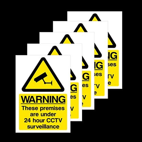 Image of 5x Warning These Premises are under 24 Hour CCTV Surveillance Rigid Plastic Sign 100x150mm