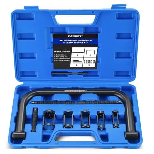 Image of DASBET Valve Spring Compressor C Clamp Service Kit Valve Spring Removal Tool with C Clamp for ATV, Car, Motorcycle,Small Engine Vehicle Equipment (Blue)