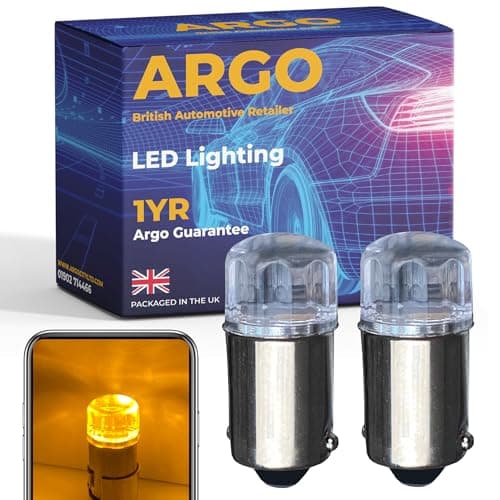 Image of Ba9s 233 Led Bulbs Xenon Amber Side Indicator Bulbs 12v Car Light Bulbs Car Interior 433 T4W Map Dome Van Side Marker Light Turn Signal Light Clear Lens Side Light Bulb