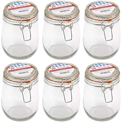 Image of Tala Classic Airtight Lever Arm Clip Top Lid Storage Jar 700ml Clear (Pack of 6)