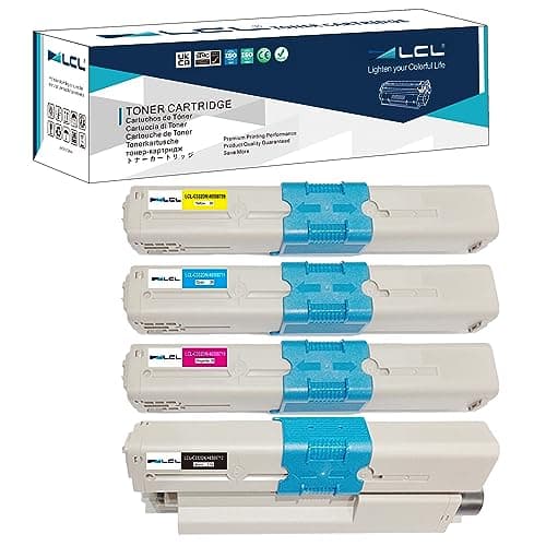 Image of LCL Compatible Toner Cartridge 46508716 46508712 46508711 46508710 46508709 (4Pack Black Cyan Magenta Yellow) Replacement for OKI C332dn C332dnW MC363dn