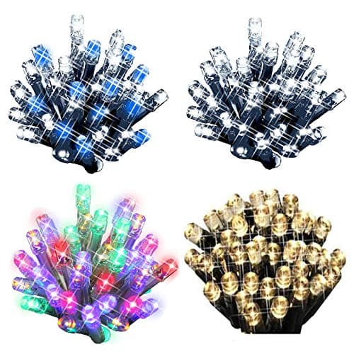 Image of 100 LED String Chaser Christmas Lights Flash Festive Tree Window Decoration Xmas (Warm White)