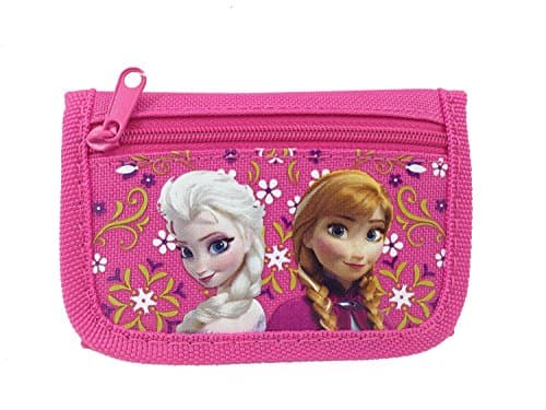 Image of Disney Frozen Elsa and Anna Tri Fold Kids Wallet Hot Pink