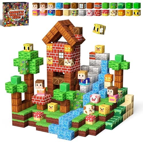 Image of KIDCHEER 100 PCS Magnetic Blocks – Forest Adventure Sensory Learning Toy & Building Game Set for Kids Ages 3+ | Nature Gift for Boys, Girls & Toddlers