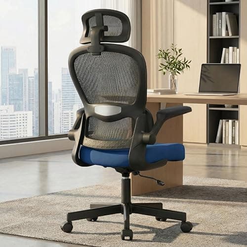 Image of Blisswood Office Chairs for Home Office, Executive Office Chair with Lumbar Support 130° Reclining Computer Desk Chair Adjustable Height and Flip-up Armrests, Tilt Function 360° Swivel for Working